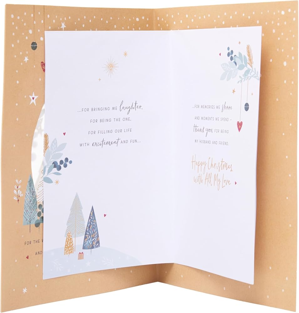 House and Trees Scene Husband Christmas Card