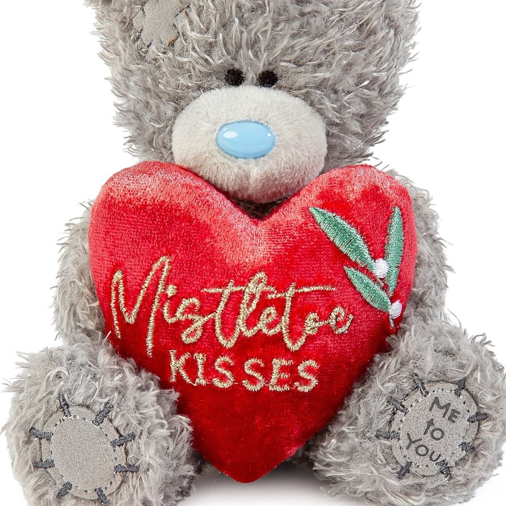 4" Holding Mistletoe Kisses Heart Me to You Bear