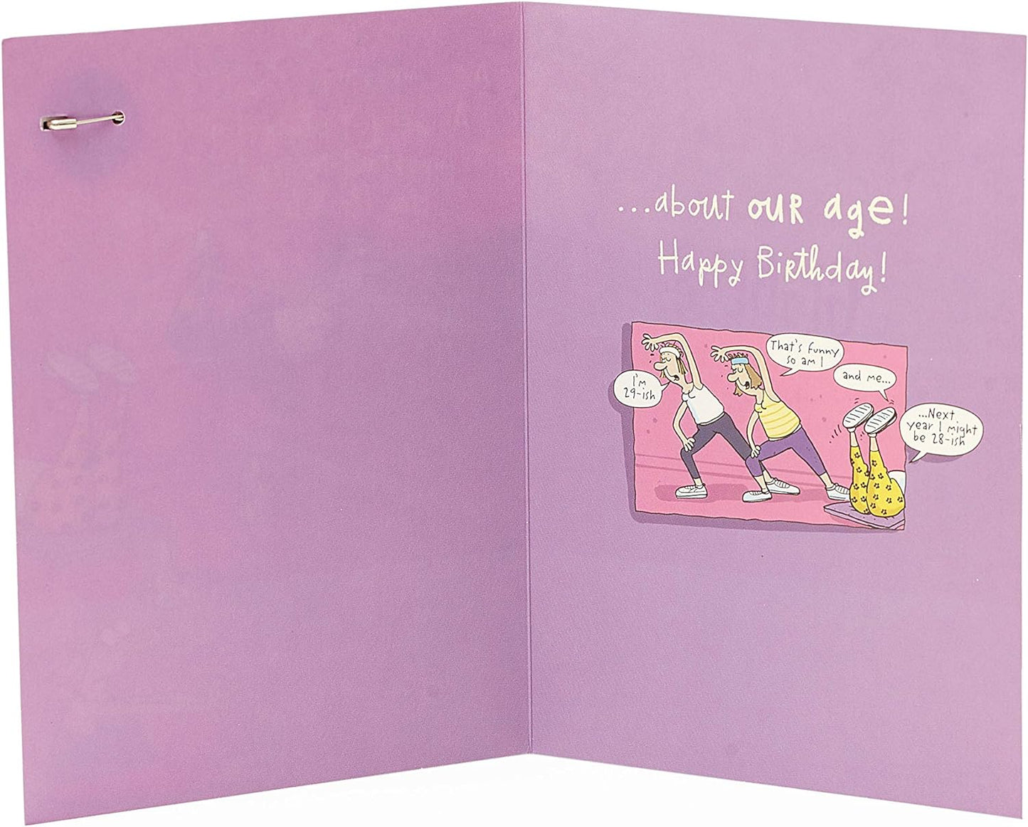 Yoga Design Birthday Card For Her with Badge