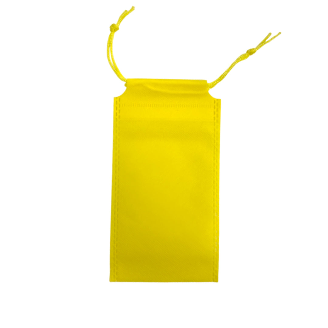 Pack of 100 Yellow Coloured 43x34cm Non-Woven Drawstring Bags