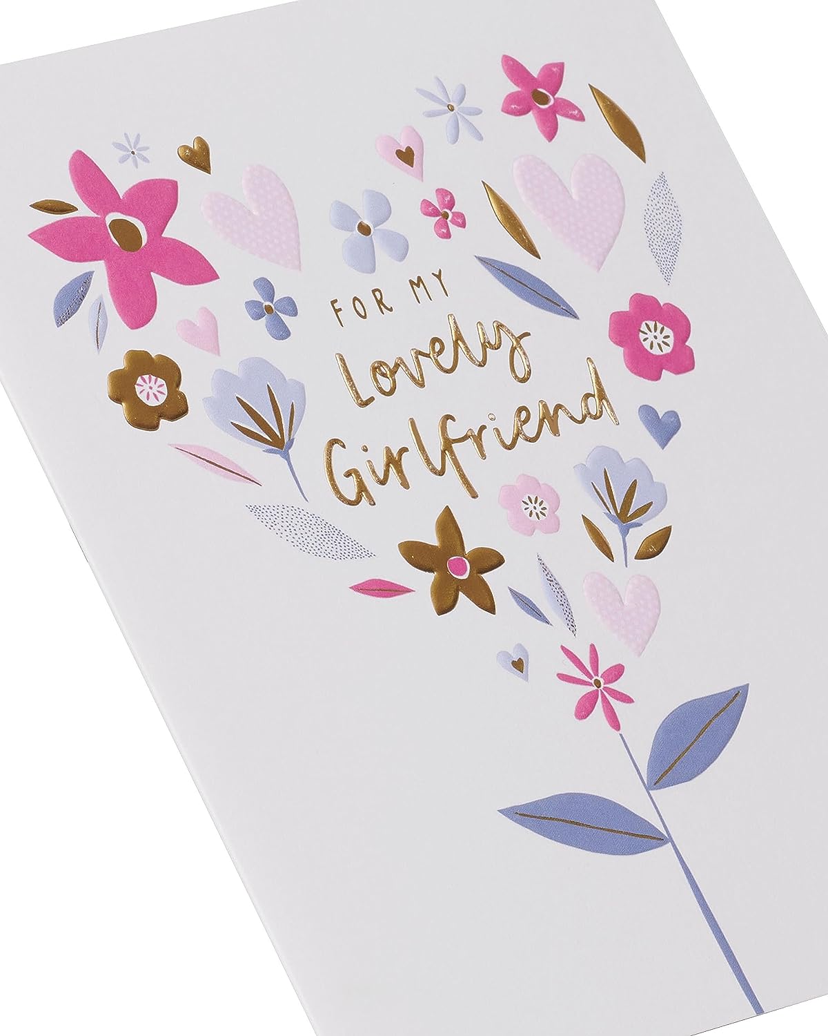 Flower Heart Design Girlfriend Birthday Card