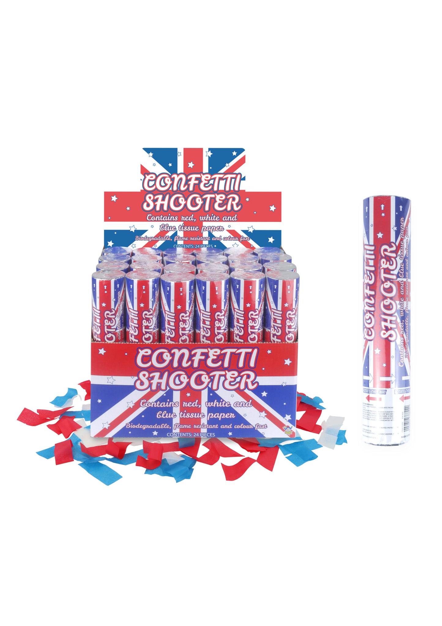 20cm Union Jack Paper Confetti Shooter
