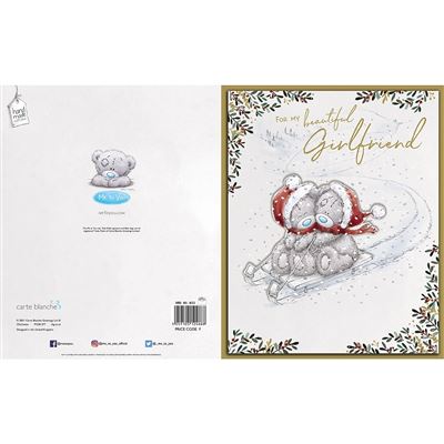 Bears On Sleigh Beautiful Girlfriend Boxed Christmas Card
