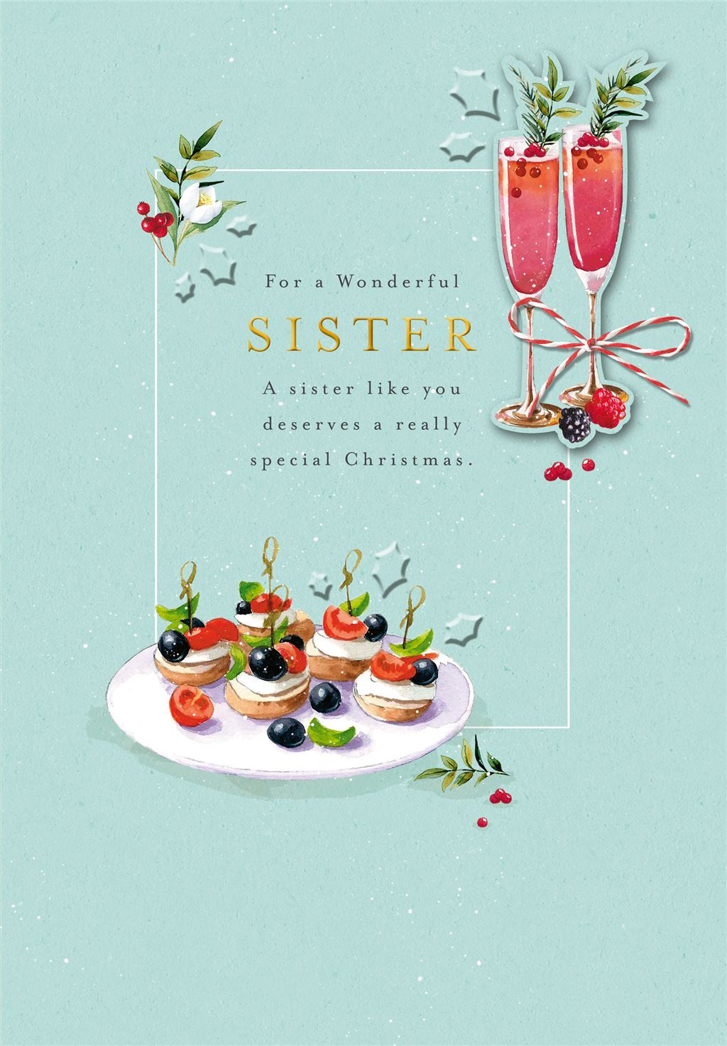 Festive Cocktail Design Sister Christmas Card