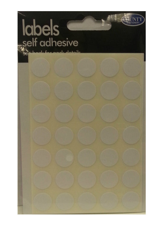 245 White Self Adhesive 13mm Diameter Circle Labels Stickers