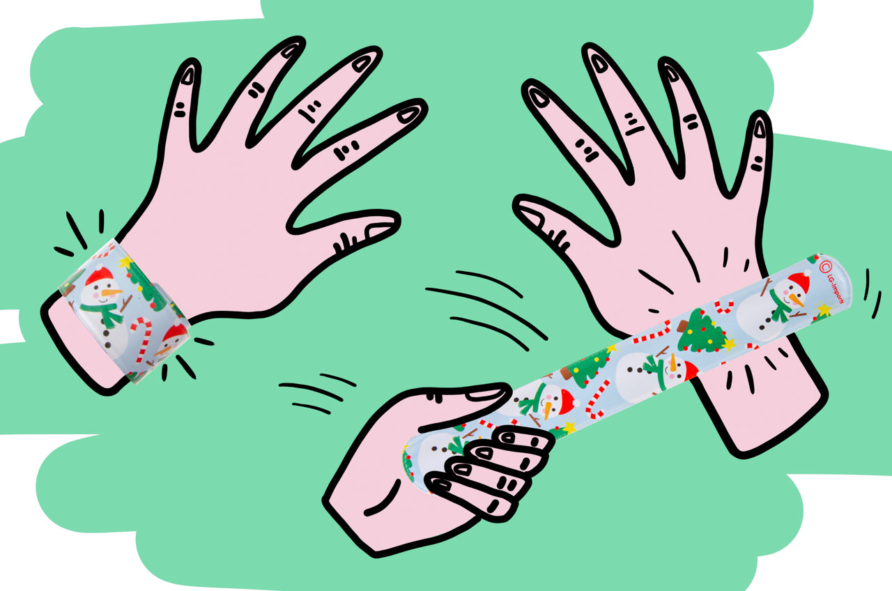 Pack of 6 Christmas Slap Bracelets