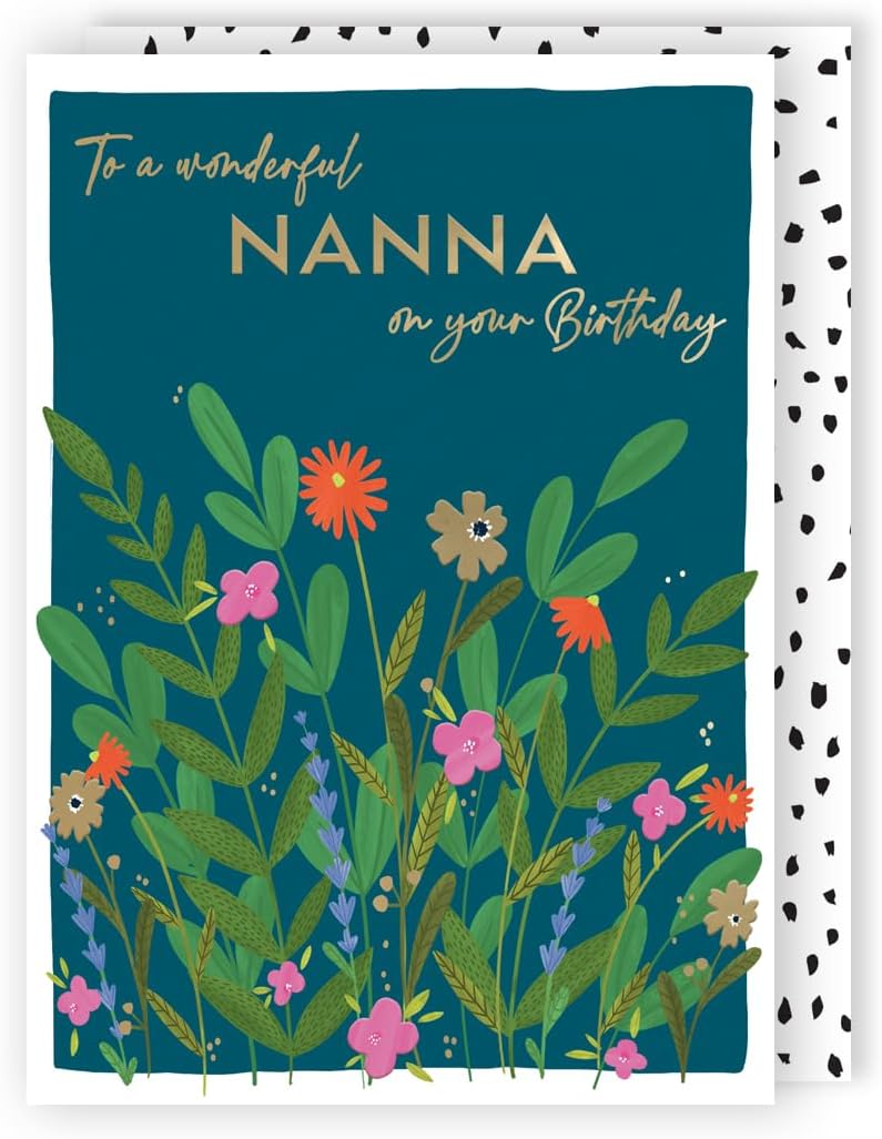 Flower Power! Wonderful Nanna Contemporary Birthday Card
