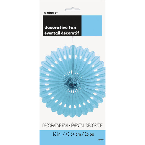 Powder Blue Solid 16" Tissue Paper Fan