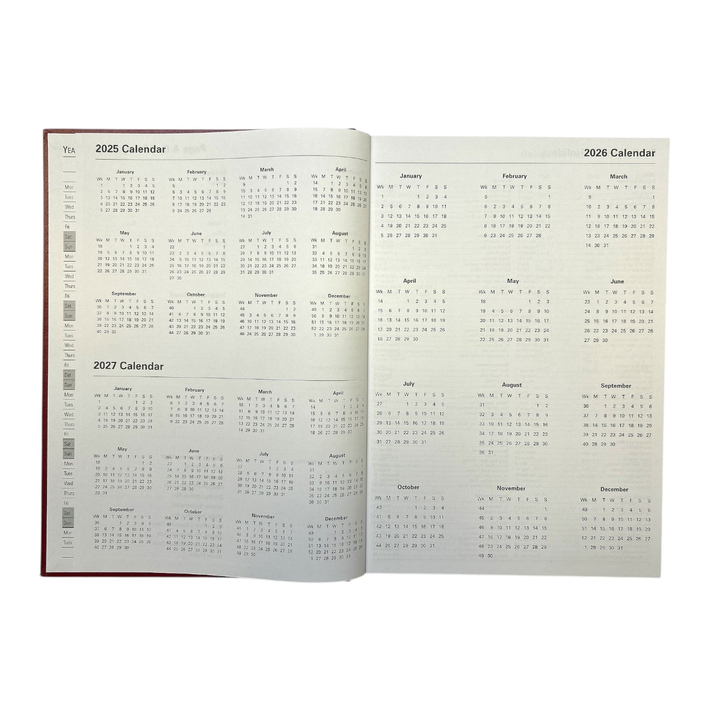 Janrax 2026 A4 Day Per Page Black Desk Diary