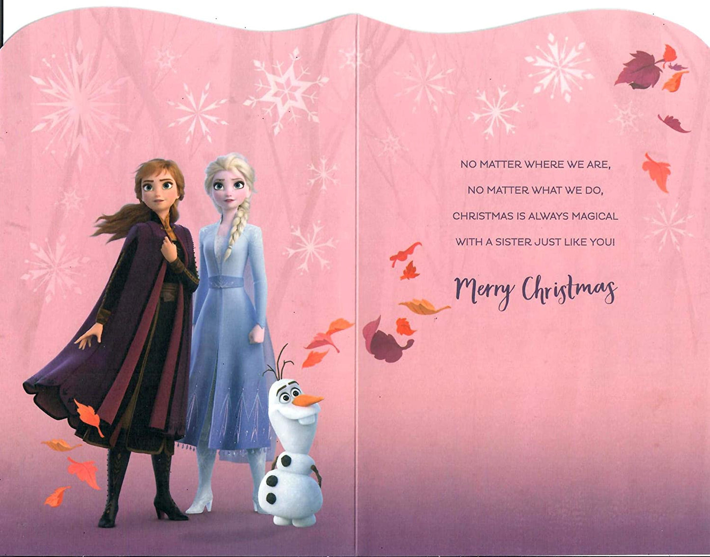 Special Sister Frozen Disney Princess Anna Glitter Christmas Card