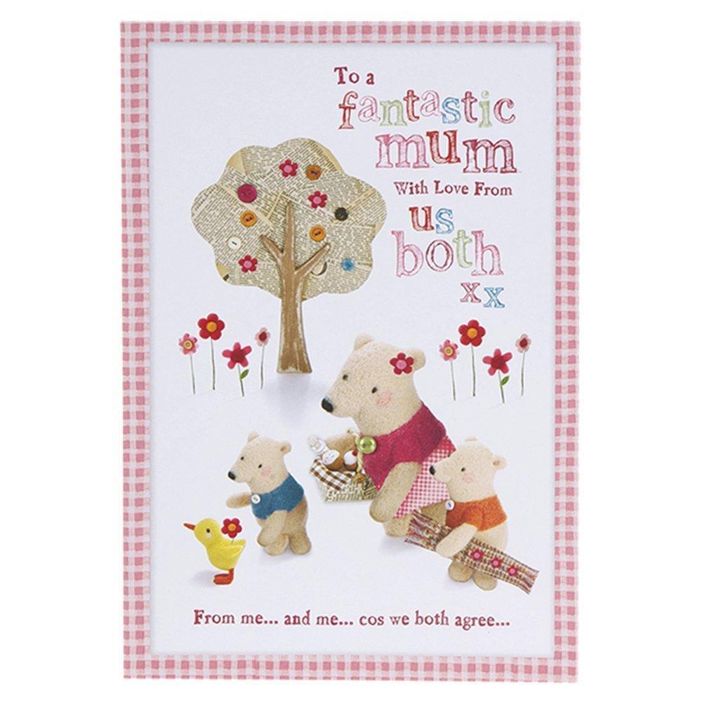 Fantastic Mum Kids Button Mother's Day Card