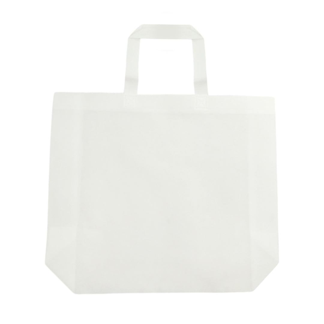 Pack of 50 White Coloured 45x35x12cm Non-Woven Bags with Handle
