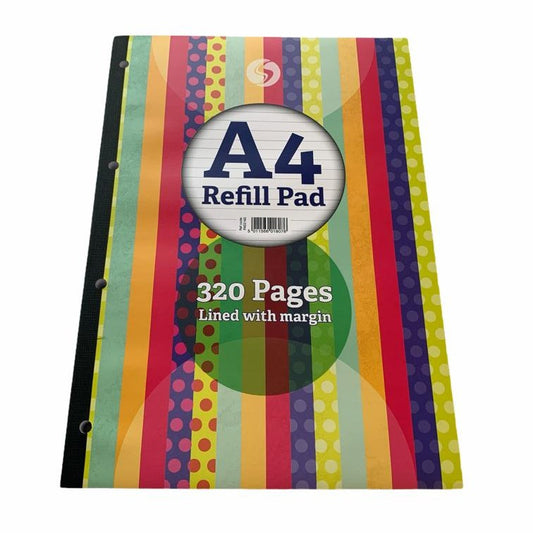 A4 Fashion Design Refill Pad Lined with Margin 320 Pages