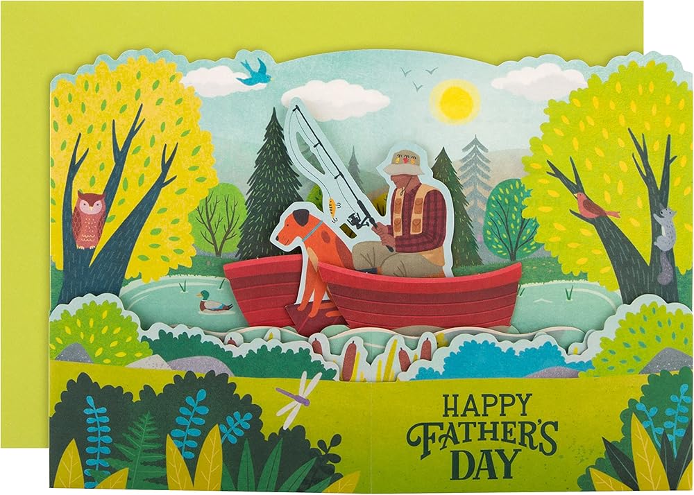 Paper Wonder Relaxing Fishing Design 3D & Pop Up Father's Day Card
