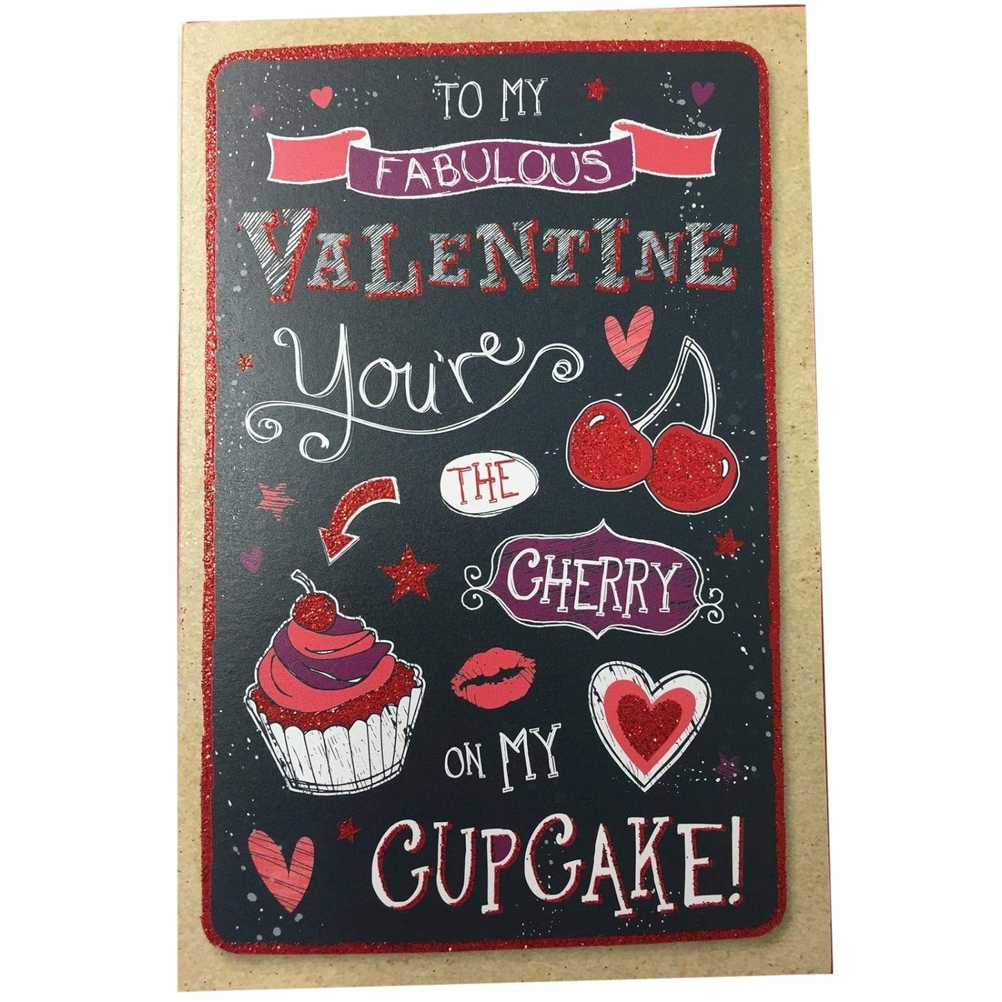 To My Fabulous Valentine's Day Black & Red Open Greeting Card