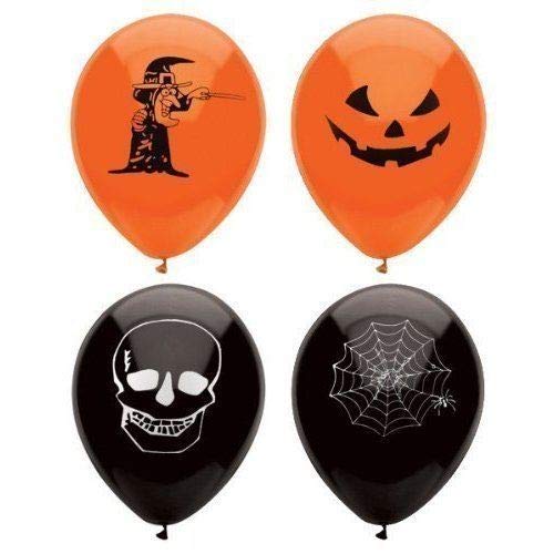 Pack of 12 Balloons 23cm Halloween Design