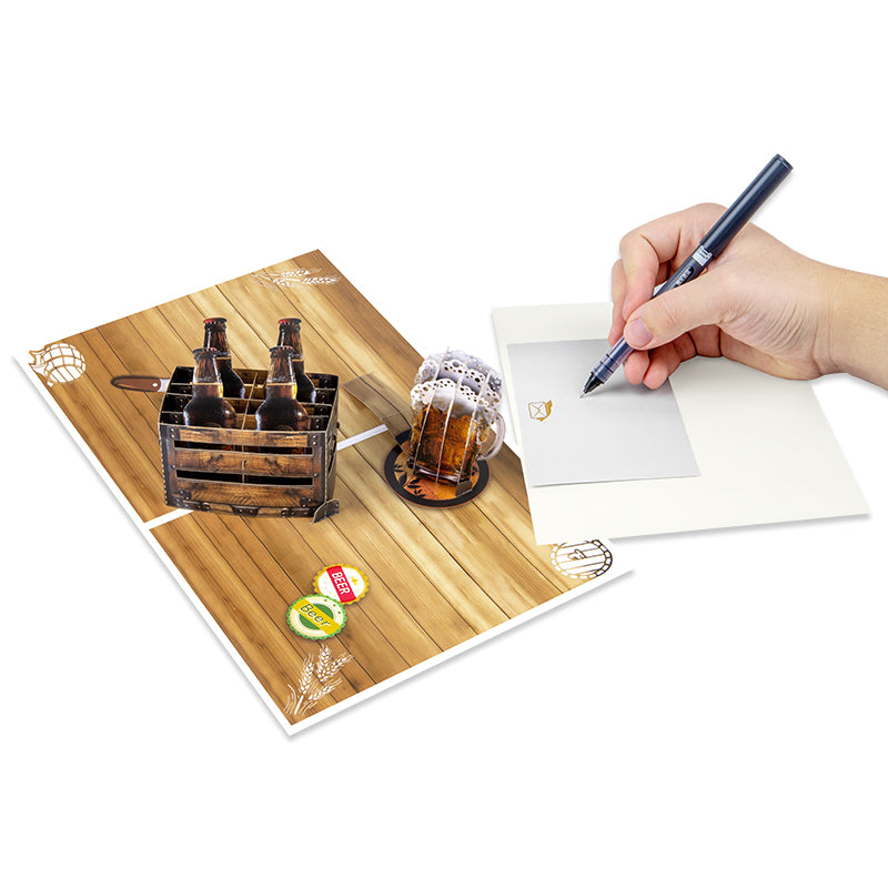 Raise a Toast Cheers to You 3D Beer Pop Up Celebration Card