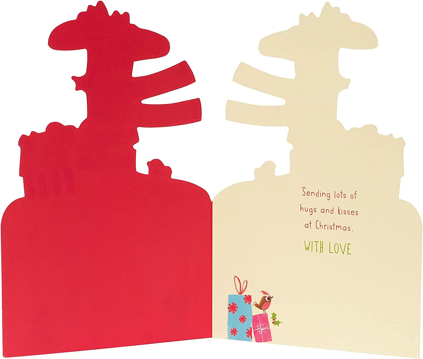 Two Giraffes with Scarf Design Nana and Grandad Christmas Card