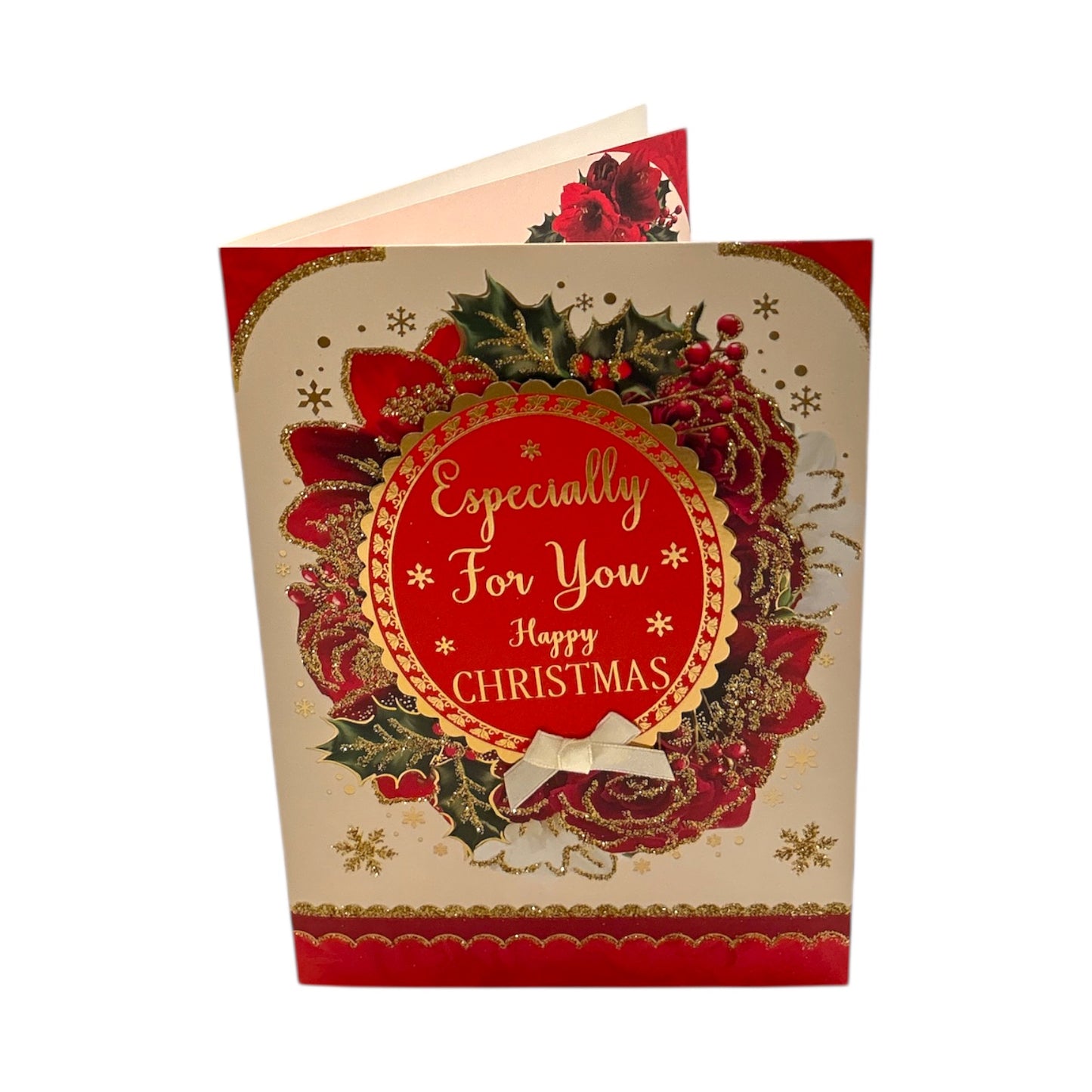 Especially For You Flower Frame Design Open Christmas Card