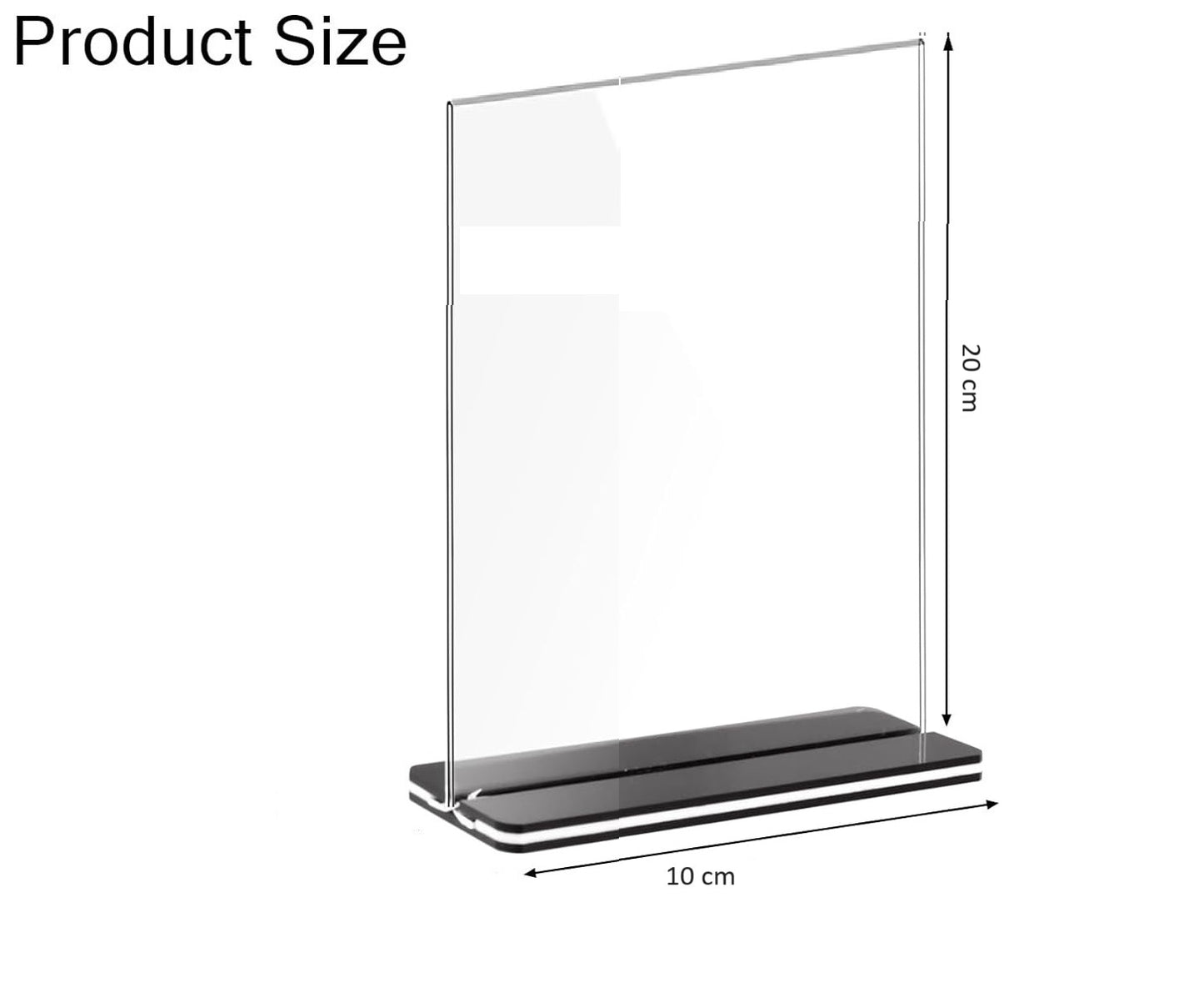 Pack of 6 Vertical Design T-Shape Acrylic Sign Holder 10 x 20cm