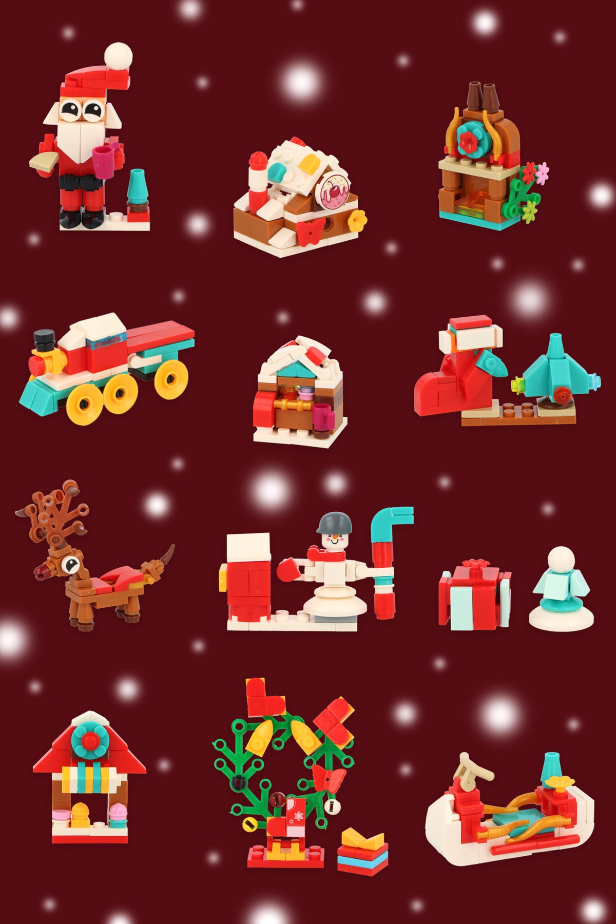 Single Christmas Lego Block Kit - Construction Toys Stocking Fillers Party Bag