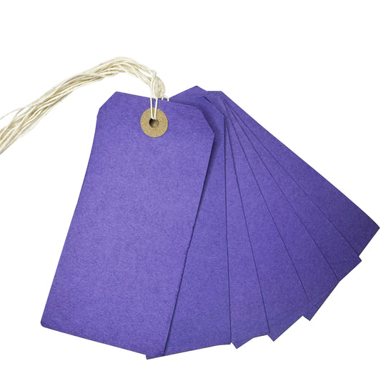 Pack of 250 Purple Strung Tags 120mm x 60mm