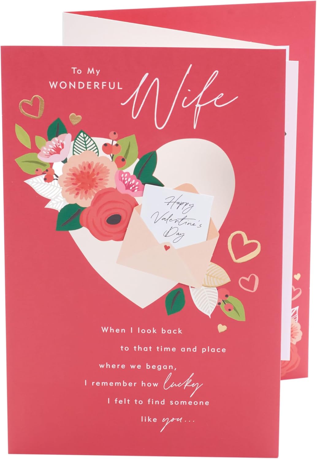 Floral Heart Envelope Wife Valentine's Day Card