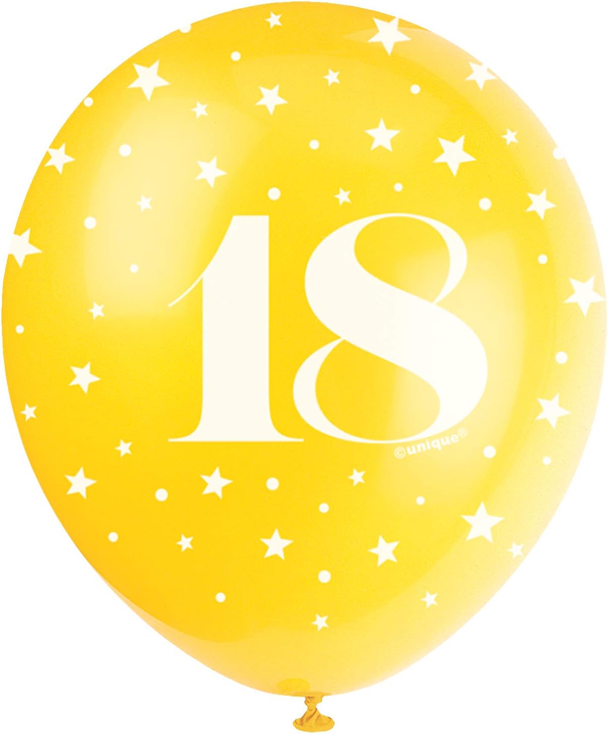 Pack of 5 Number 18 12" Latex Balloons