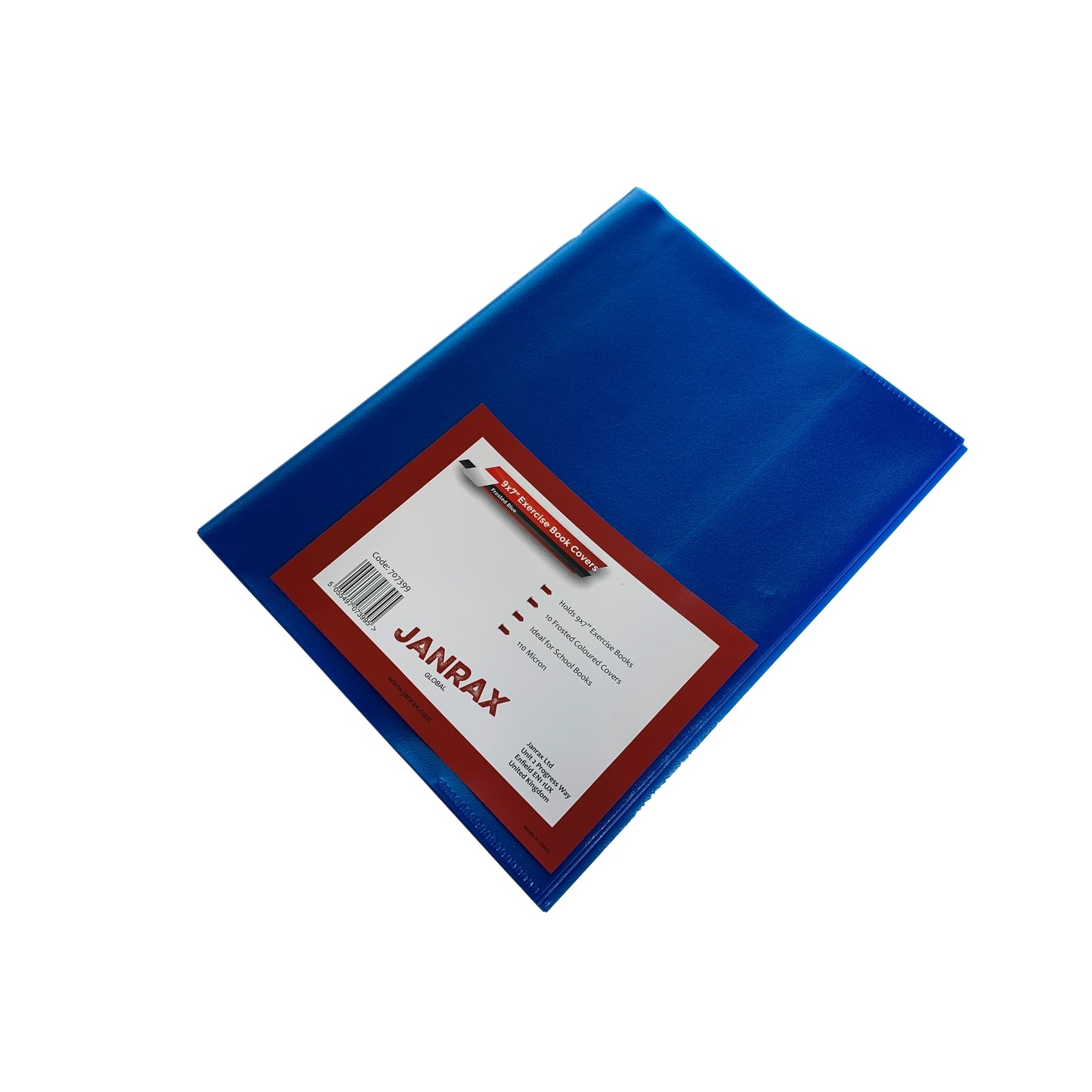 Pack of 10 9x7" Frosted Blue Exercise Book Covers