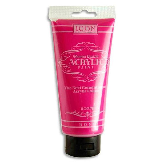 Rose Pink Acrylic Paint 200ml by Icon Art