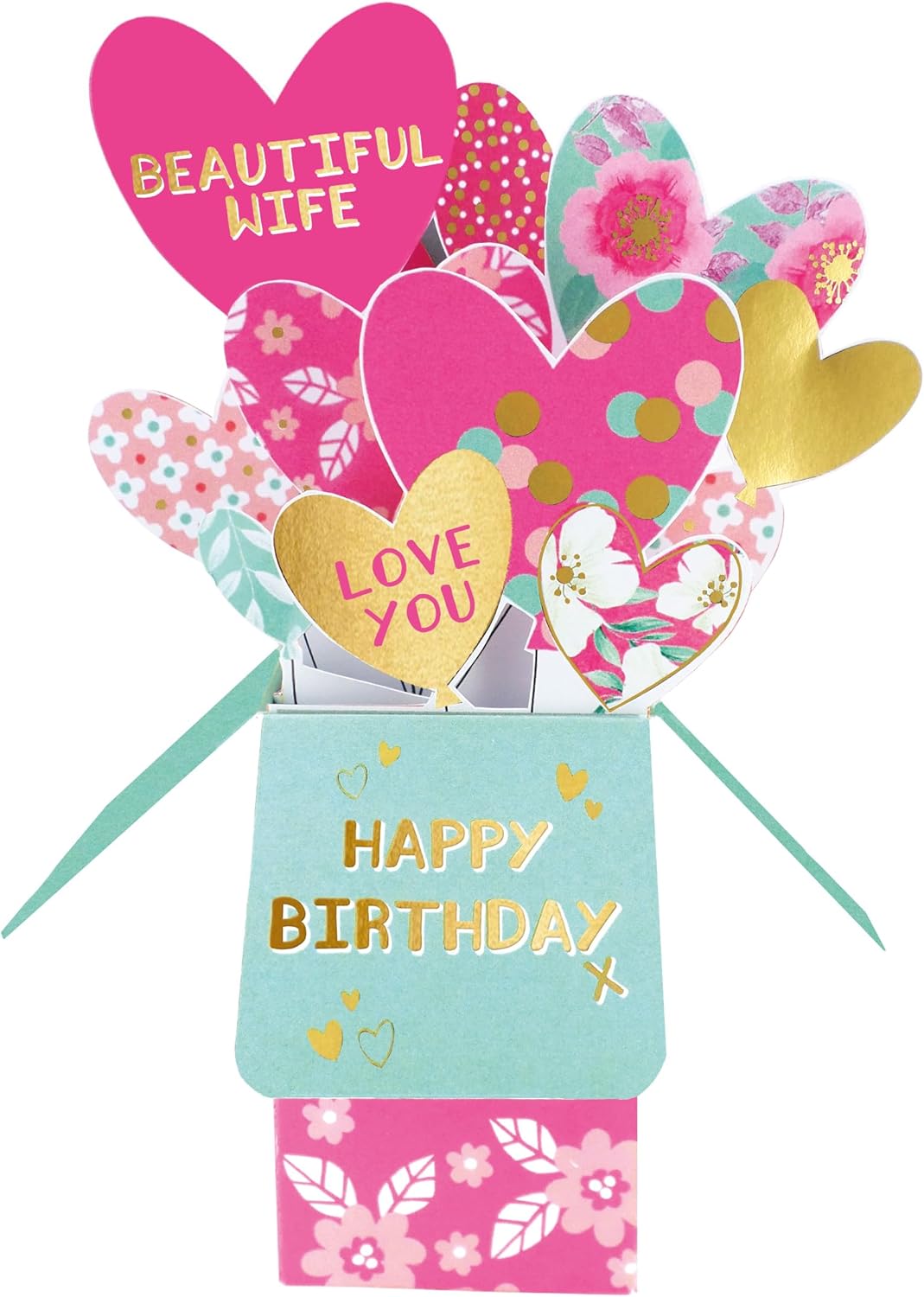 Beautiful Wife Love Pops! Birthday Pop Up Greeting Card