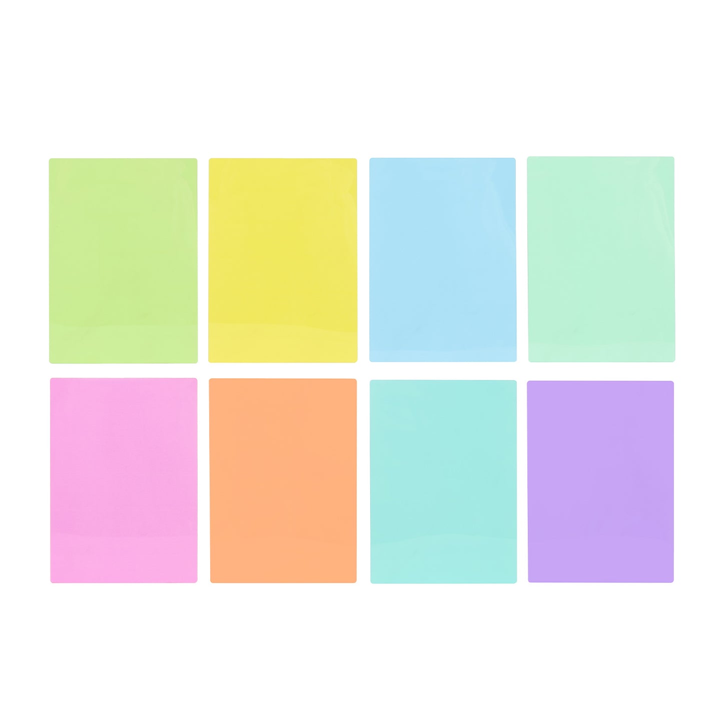 Pack of 16 A4 Plain Assorted Coloured Dyslexia Overlay Reading Sheets – PET Material, Rounded Corners