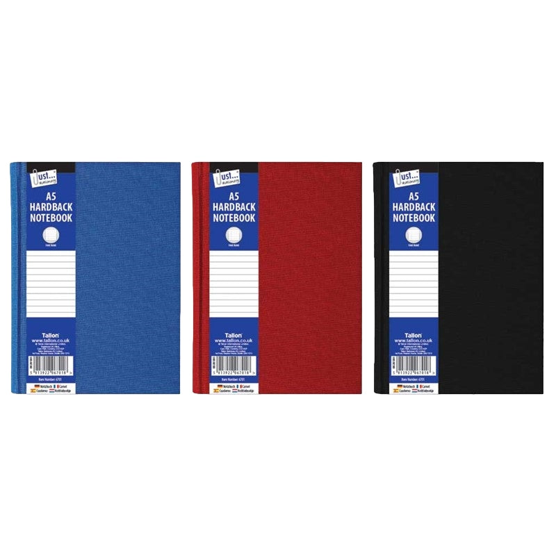 Just Stationery A5 Ruled Hardback Book