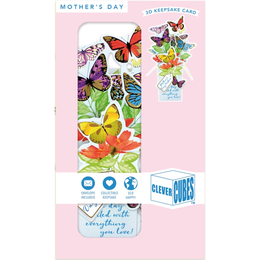 Butterfly Kisses Design Mother's Day Wishes Pop Up Card