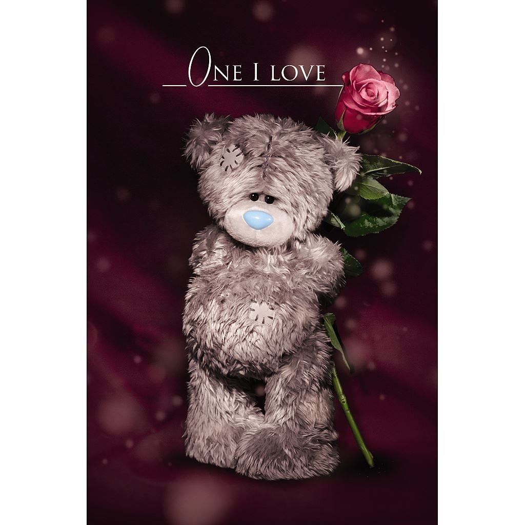 Bear Holding Rose Valentine's Day Card