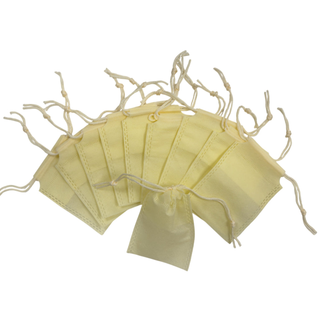 Pack of 25 Ivory Coloured 12x9cm Non-Woven Drawstring Bags