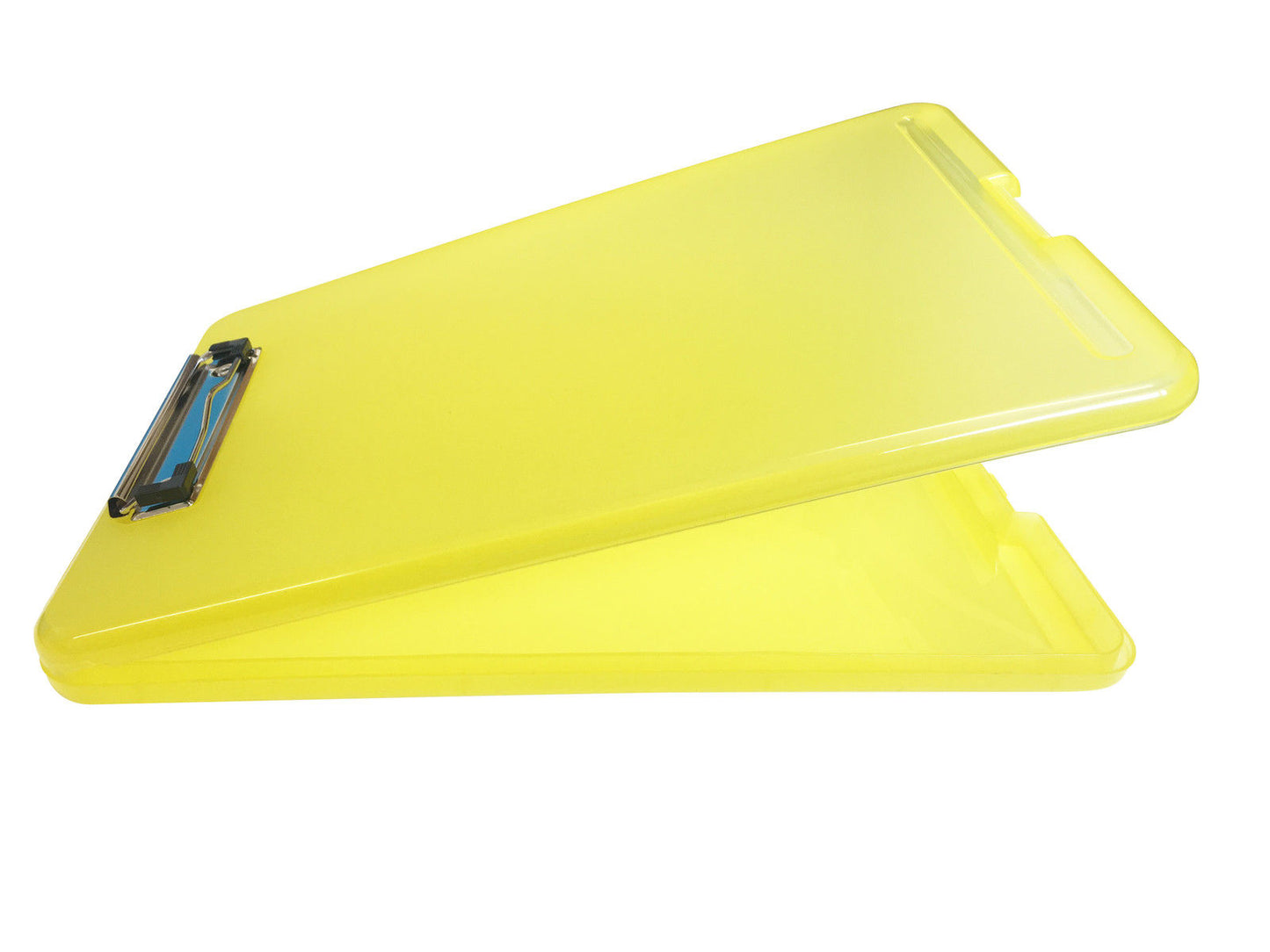Pack of 6 A4 Yellow Clipboard Box Files - Storage Filing Case