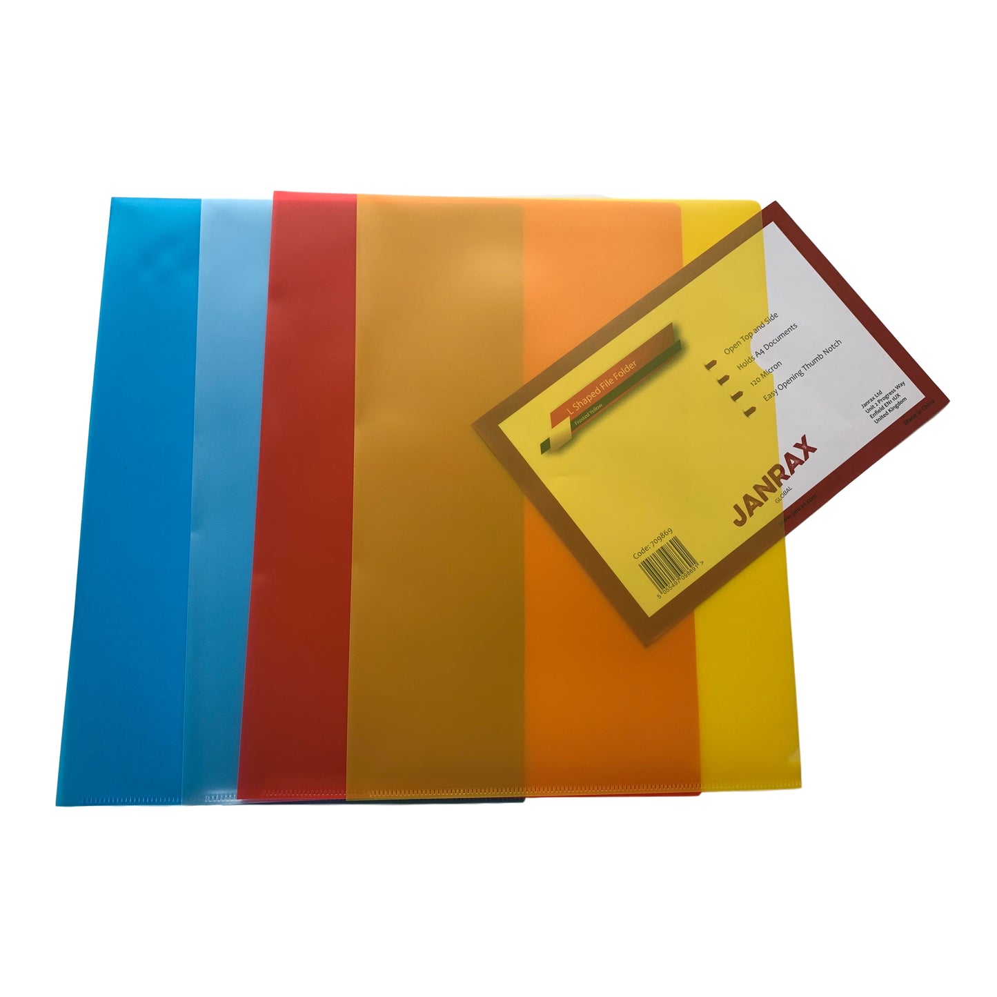 Pack of 50 A4 Blue L Shaped Open Top and Side Report File Folders