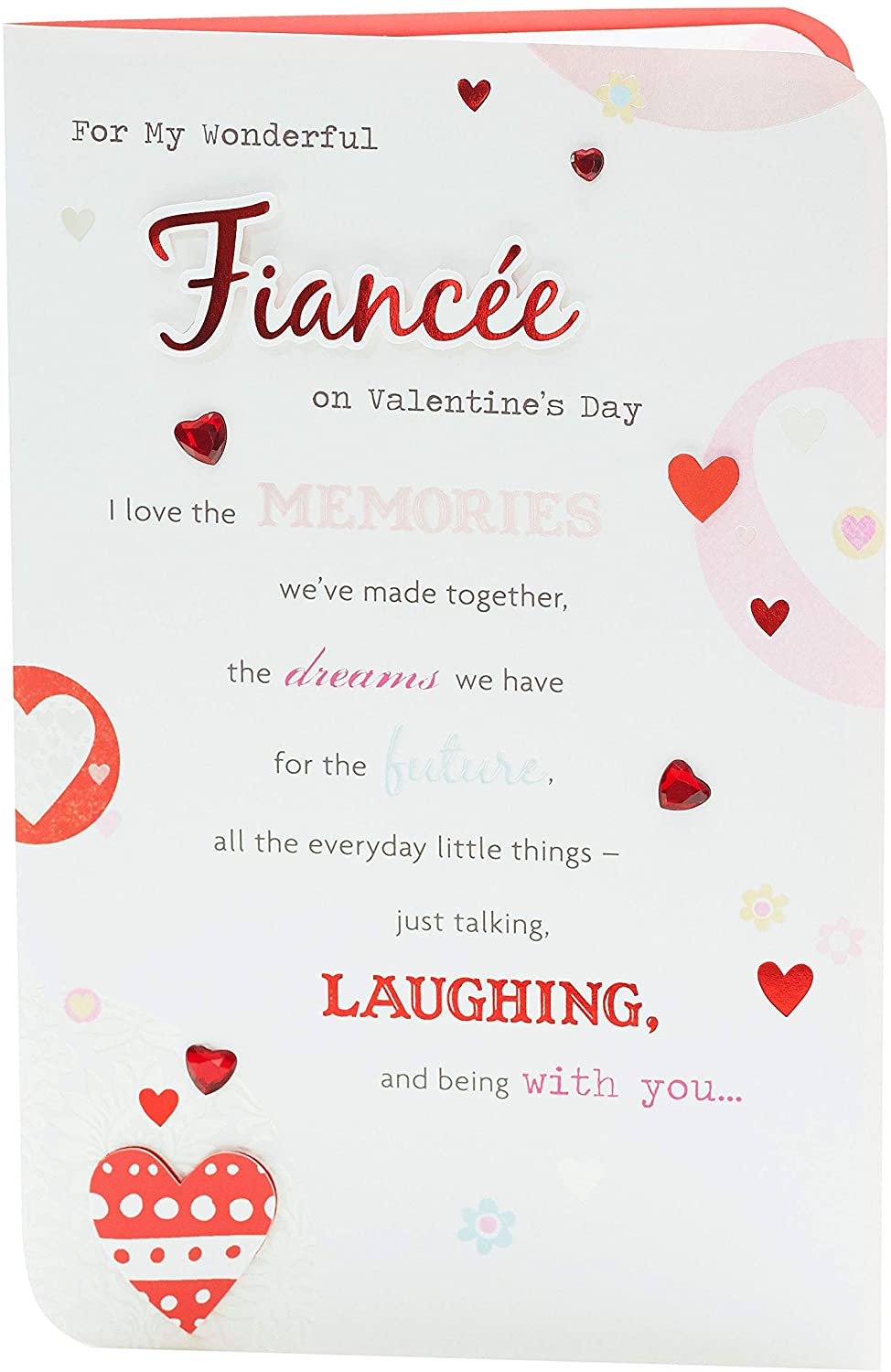 Beautiful Heart Design Romantic Valentine's Day Card For Fianceé