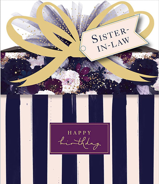 Sister-in-Law Birthday Card Luxury Shaped Ornate Present 