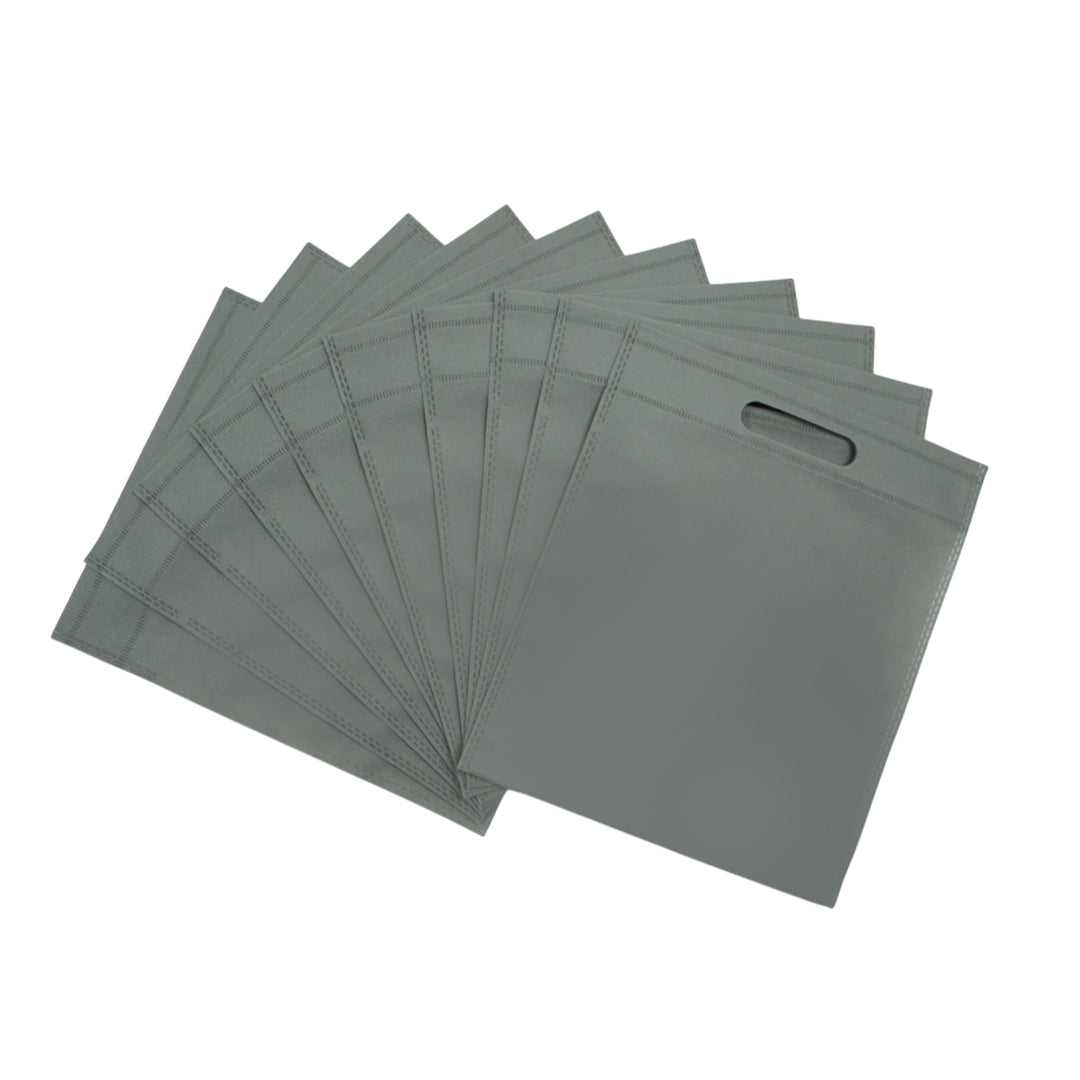 Pack of 50 Grey Coloured 30x25cm Non-Woven Patch Handle Bags