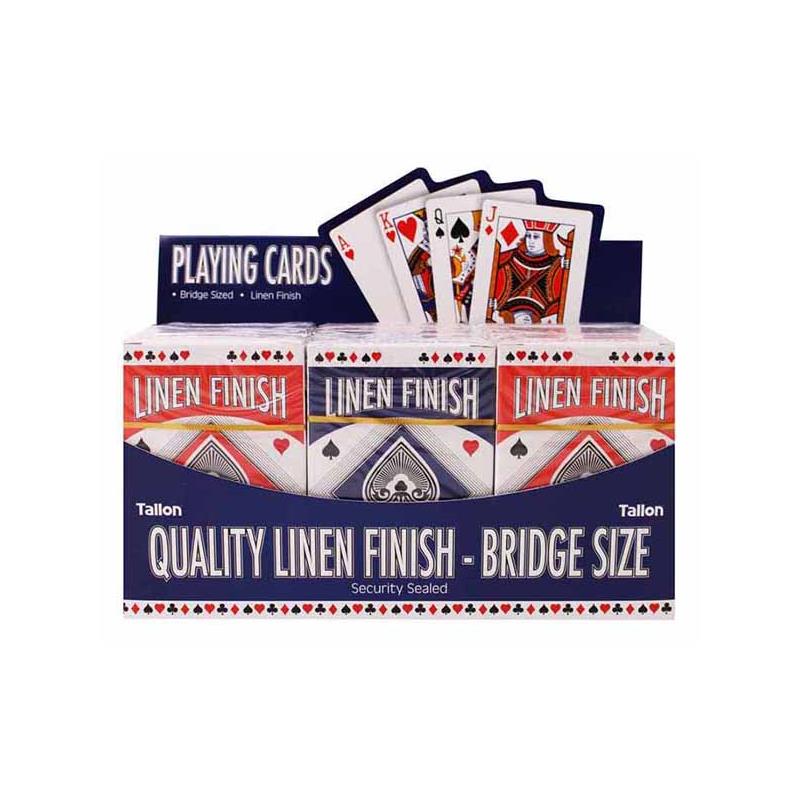 Pack of 12 Linen Finish Bridge Size Playing Cards