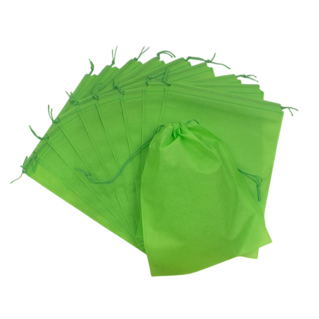 Pack of 100 Light Green Coloured 32x22cm Non-Woven Drawstring Bags