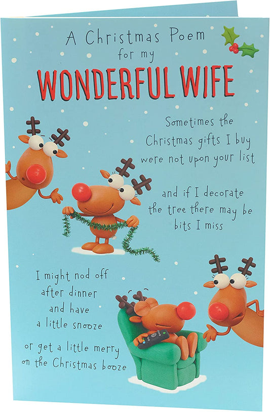 Christmas Poem for Wife Funny Christmas Card