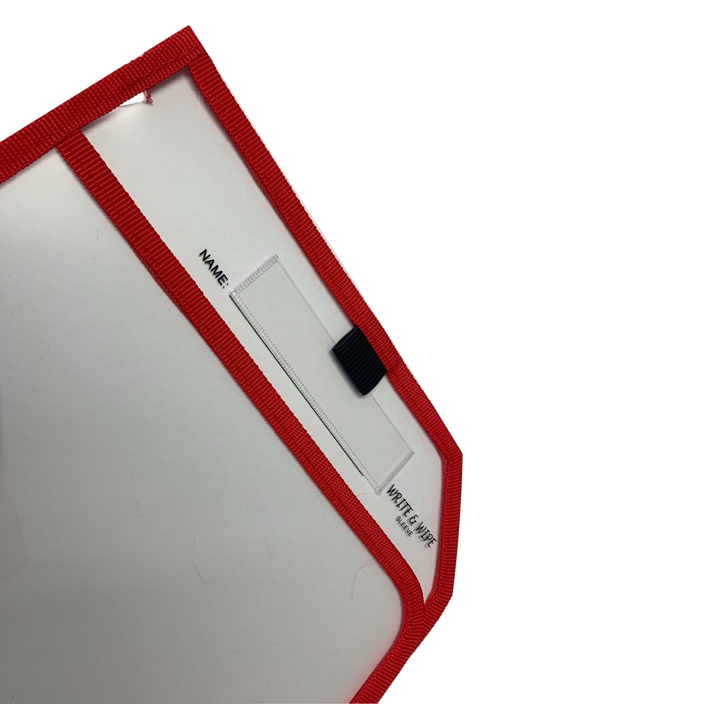 Pack of 4 Red Edge Clear Dry Erase Write and Wipe Reusable Sleeve Pockets