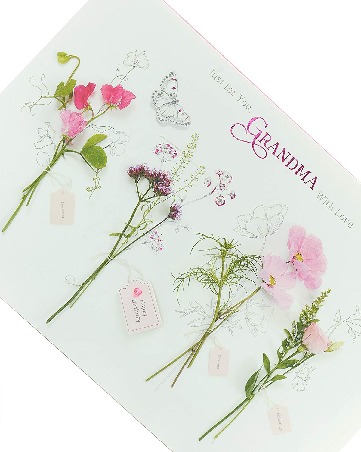Beautiful Floral Design Grandma Birthday Card 