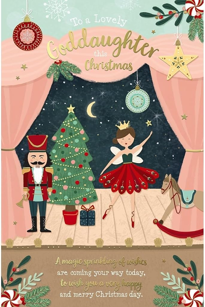 Festive Design Goddaughter Christmas Card