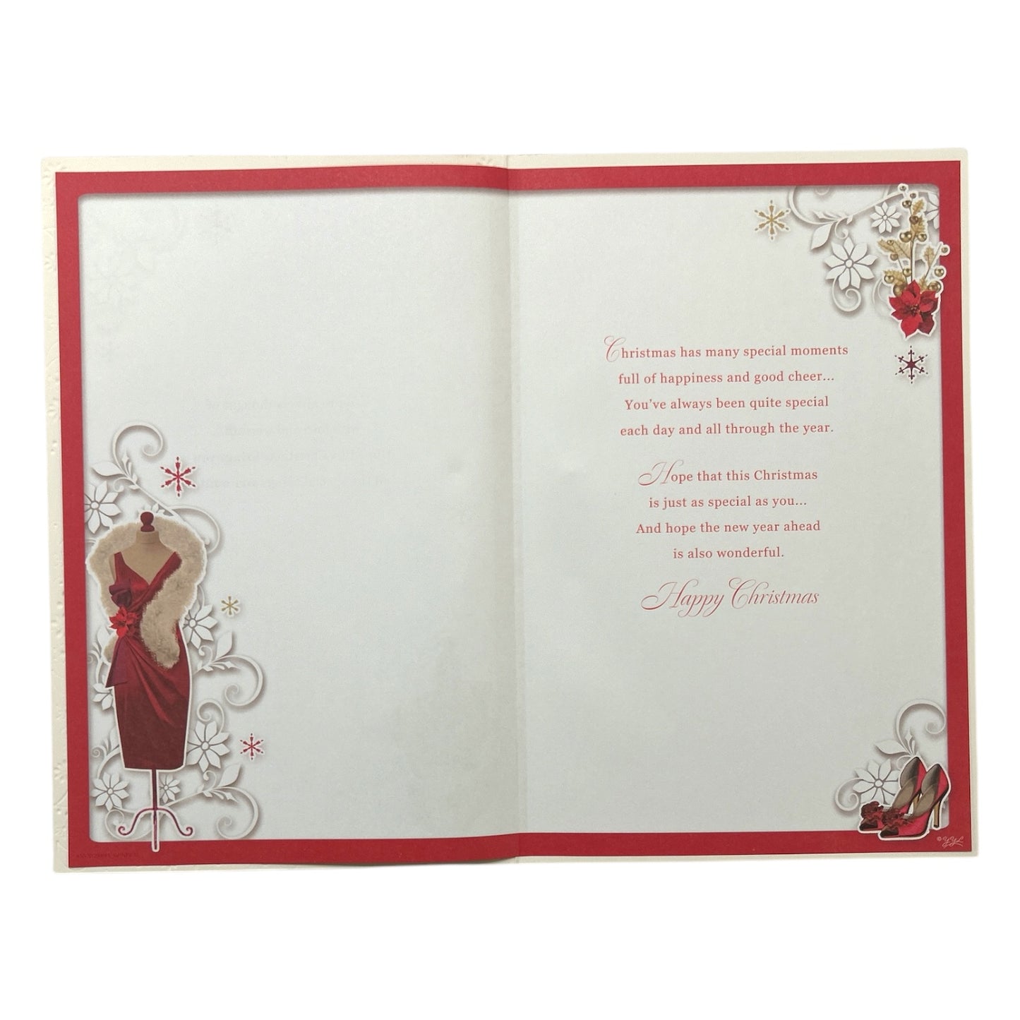 For You Auntie Red Dress and Shoes Design Christmas Card