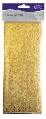 Gold Metallic Crepe Paper Folded 1.5m x 50cm