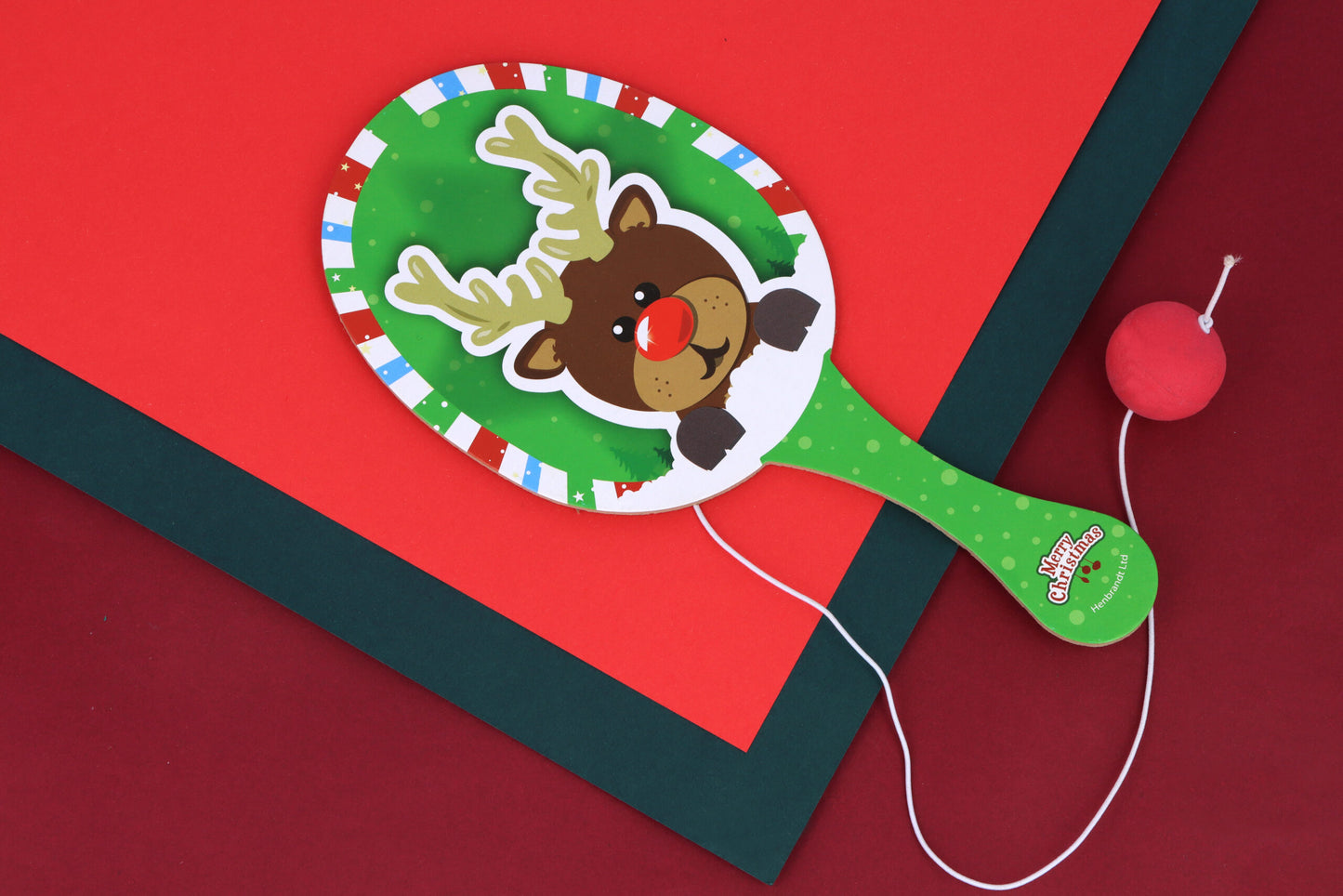 Christmas Wooden Paddle Bat/Ball